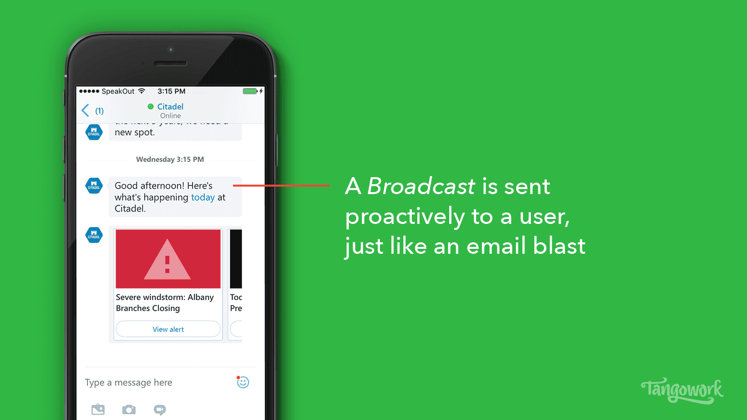 Chatbot broadcast