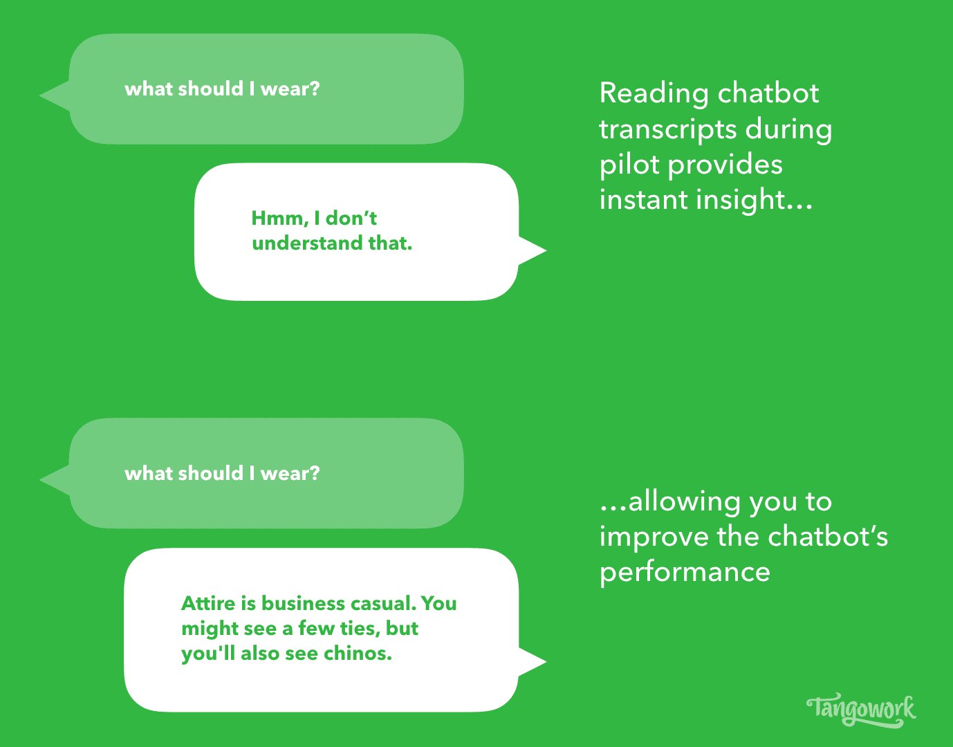 Example chatbot transcript