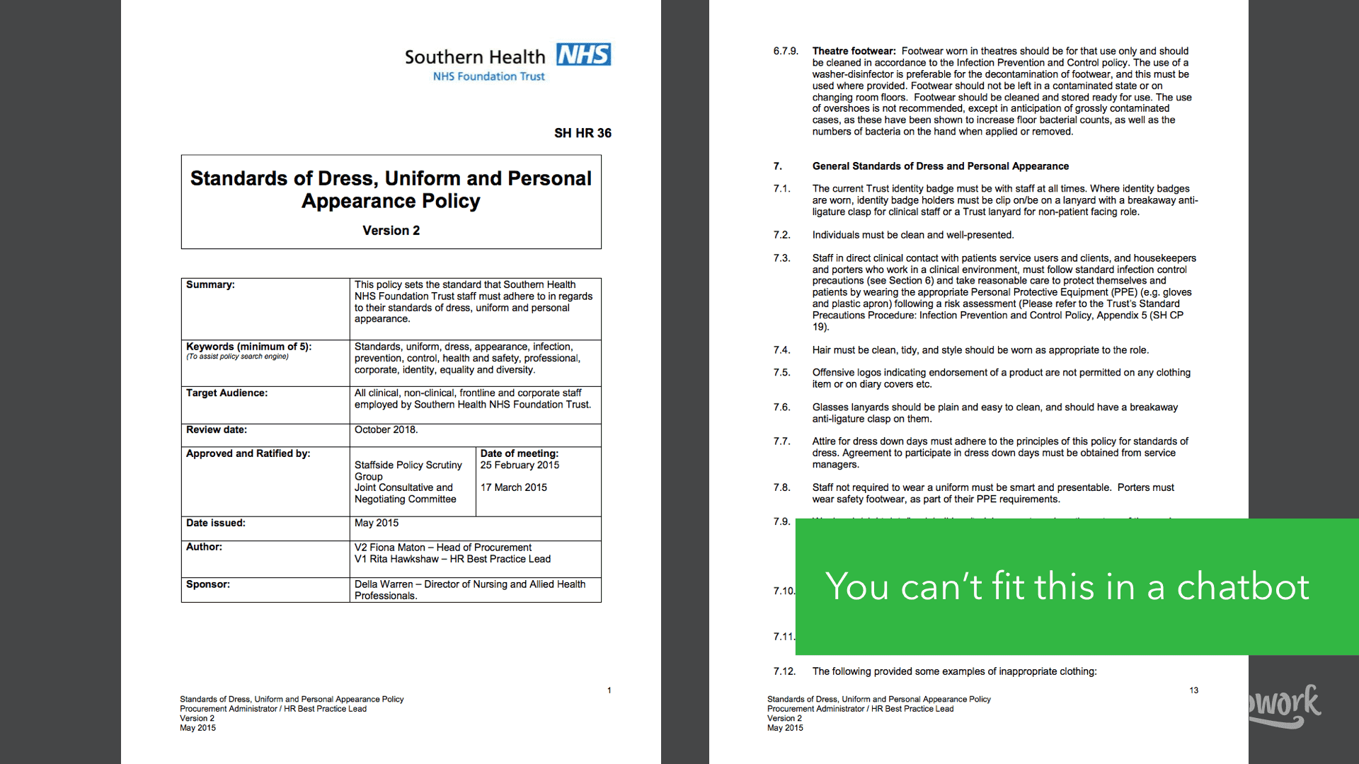 Example document of standards of dress and personal appearance policy