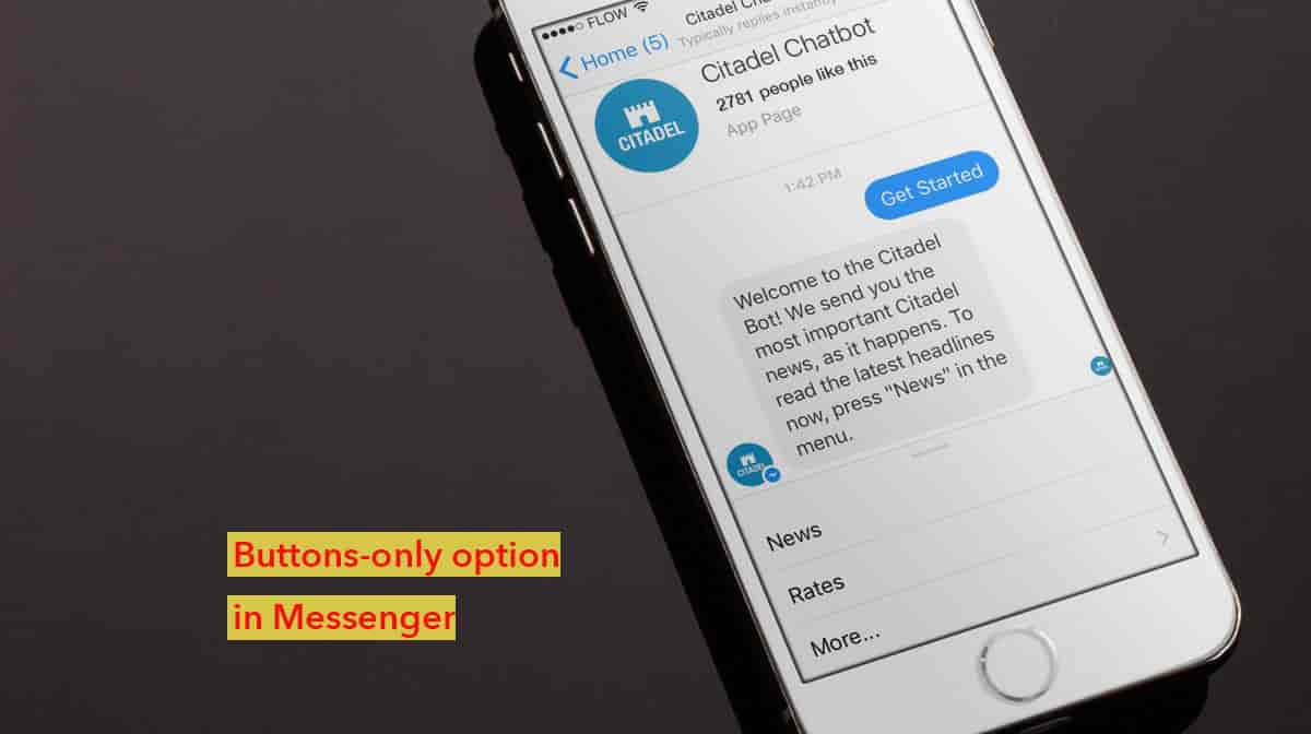 Citadel chatbot on facebook