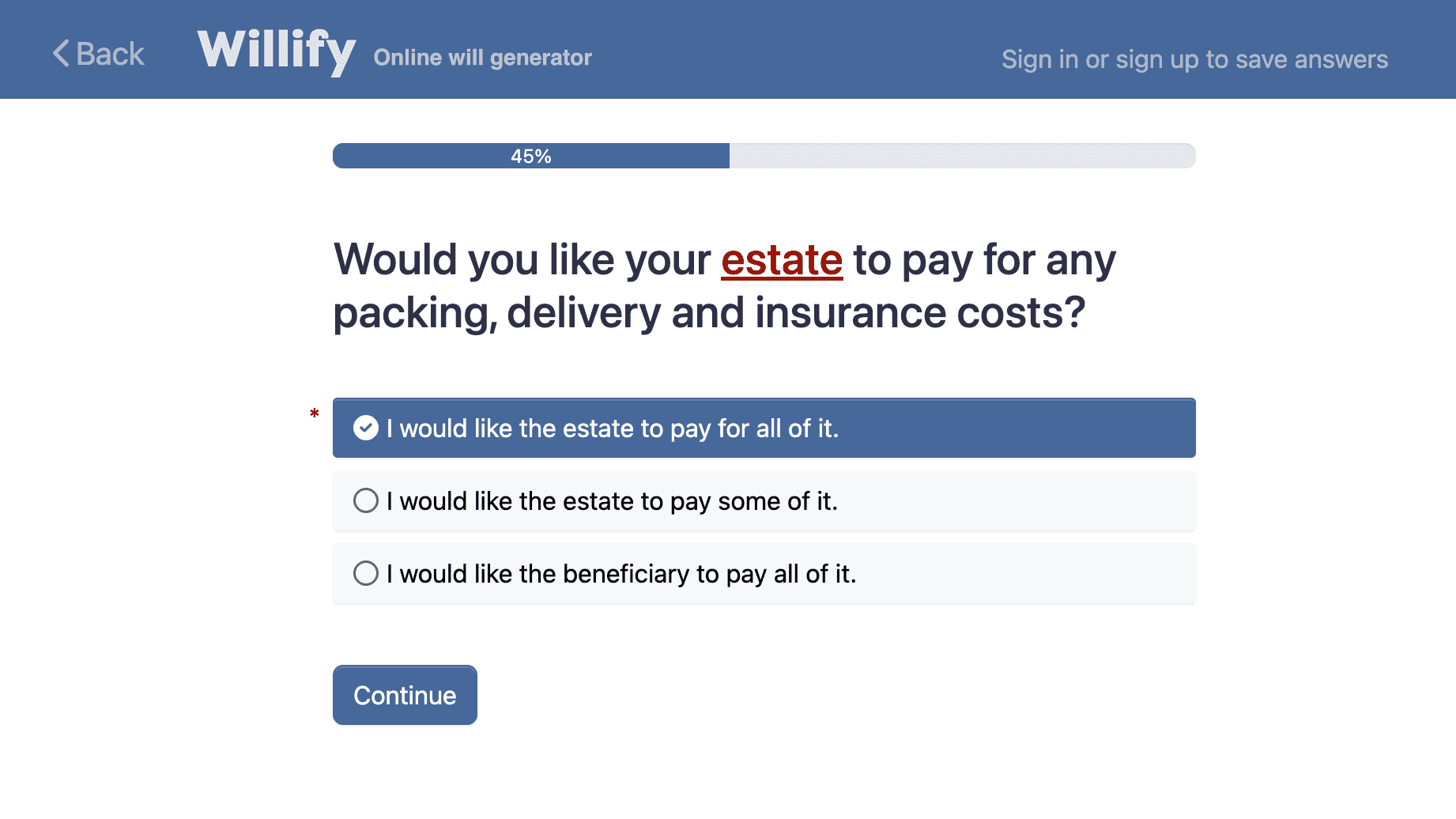 Screenshot showing Willify from DocuMoose